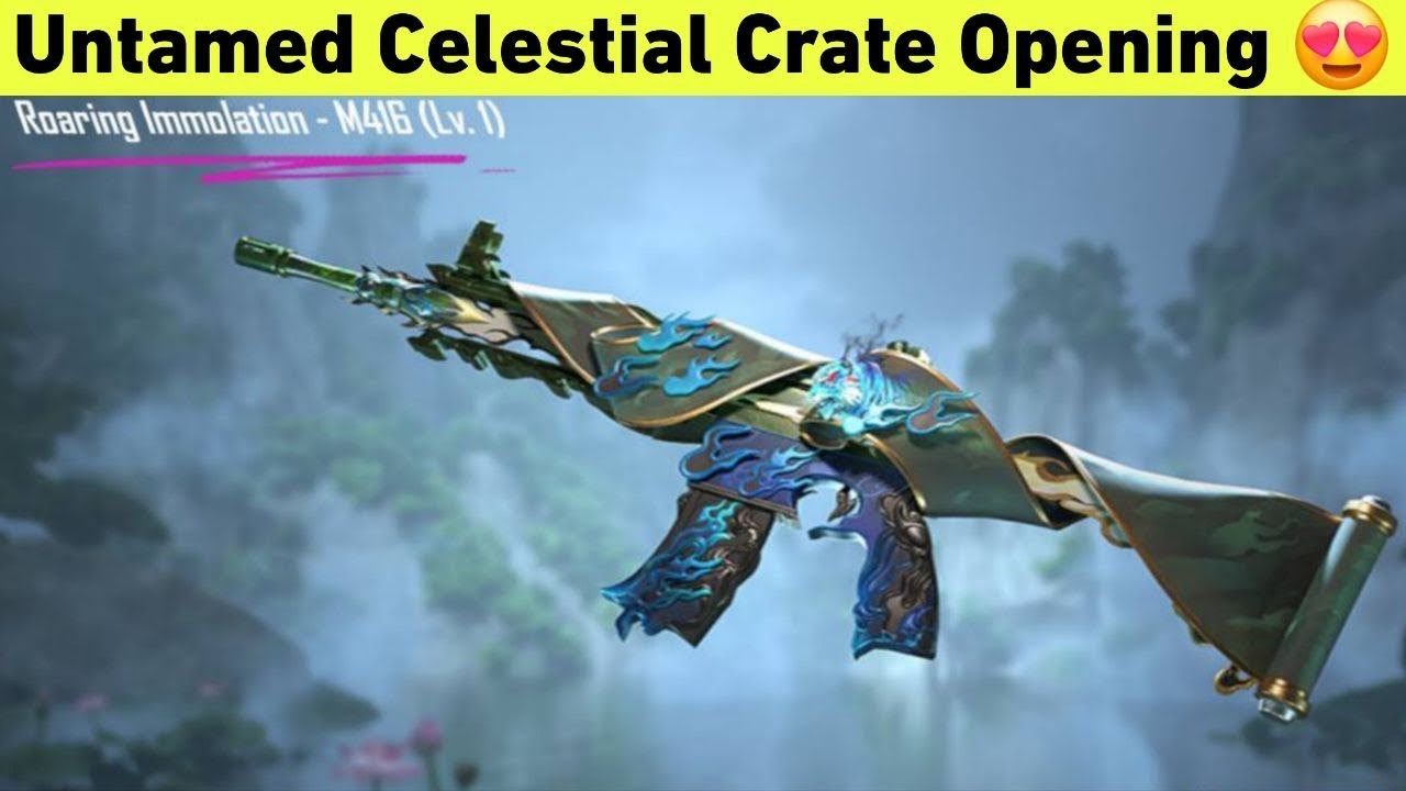 😍Untamed Celestial Crate Opening BGMI | Roaring Immolation M416 Crate Opening