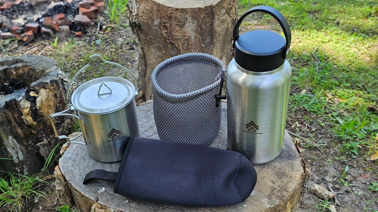 Corporal's Corner logo cup and bottle set with pathfinder comparison