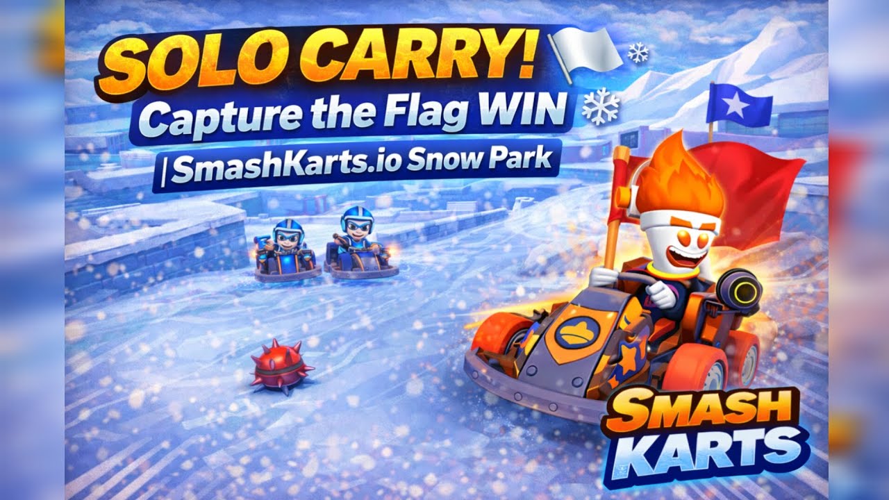Carried the Team ALONE! Snow Park Capture the Flag | SmashKarts.io #smashkarts 