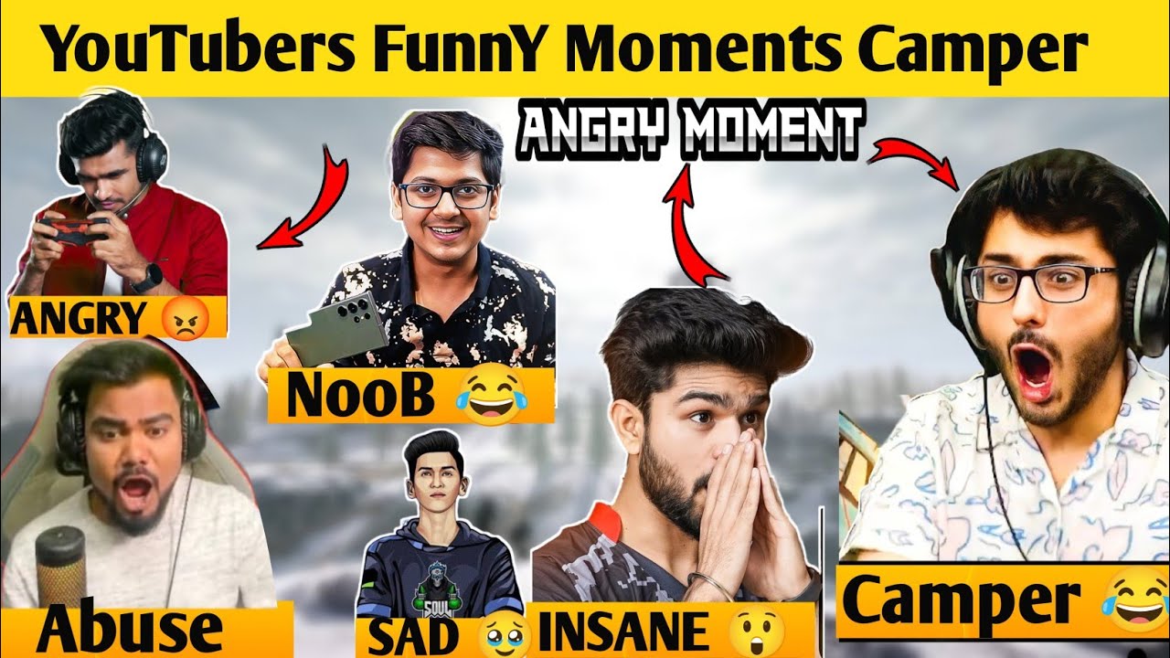 YouTubers Best FunnY Moments Killed By Camper || BGMI Funny Moments|| CarryisLive, JonathanGaming