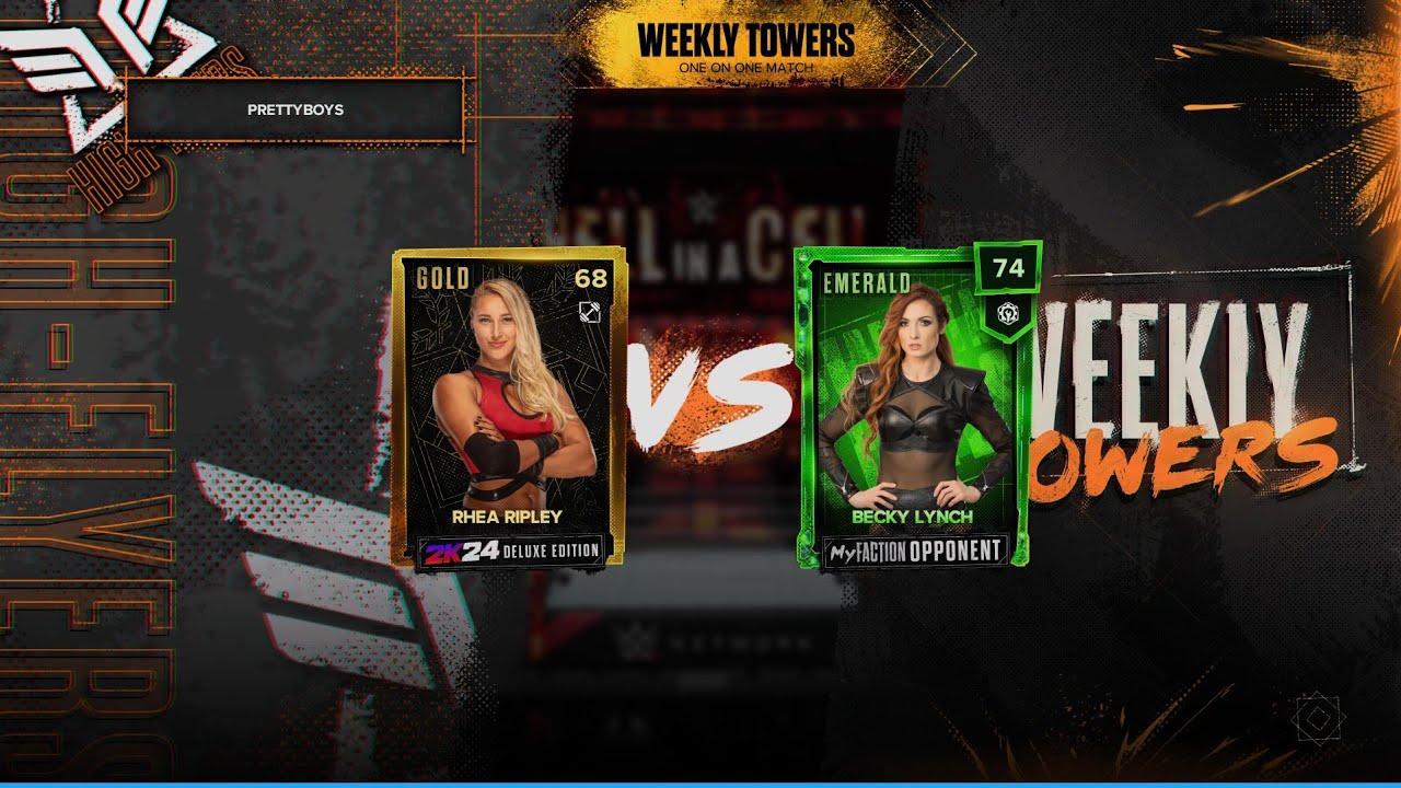 WWE 2K24 RHEA RIPLEY 17' VS BECKY LYNCH WEEKLY TOWERS - My Faction