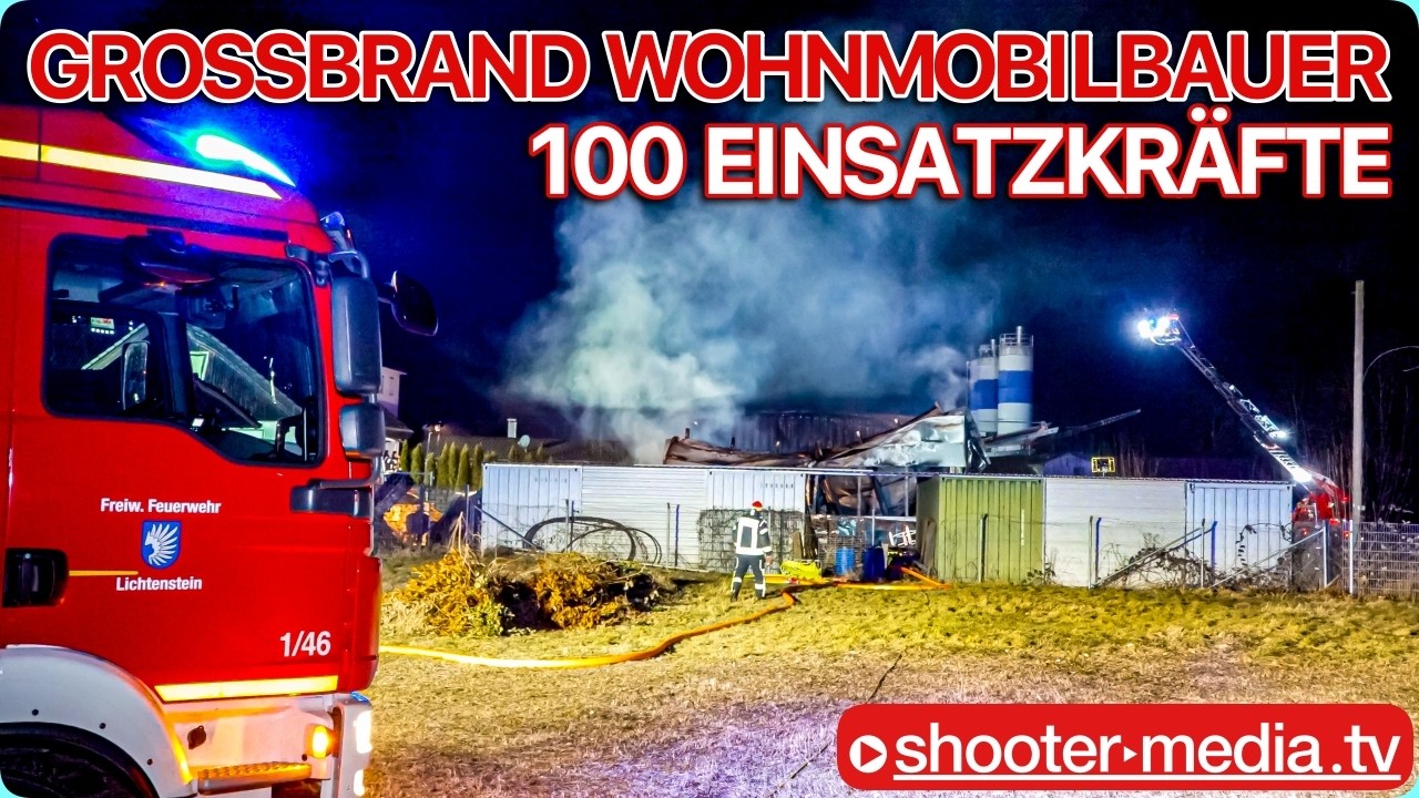 🔥 🚒 GROSSEINSATZ der FEUERWEHR bei LAGERHALLENBRAND 🚒 🔥 | Stundenlange Löscharbeiten