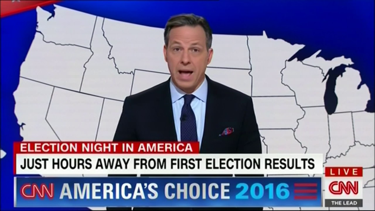 CNN Election Night in America 2016 - THE LEAD opening with Jake Tapper