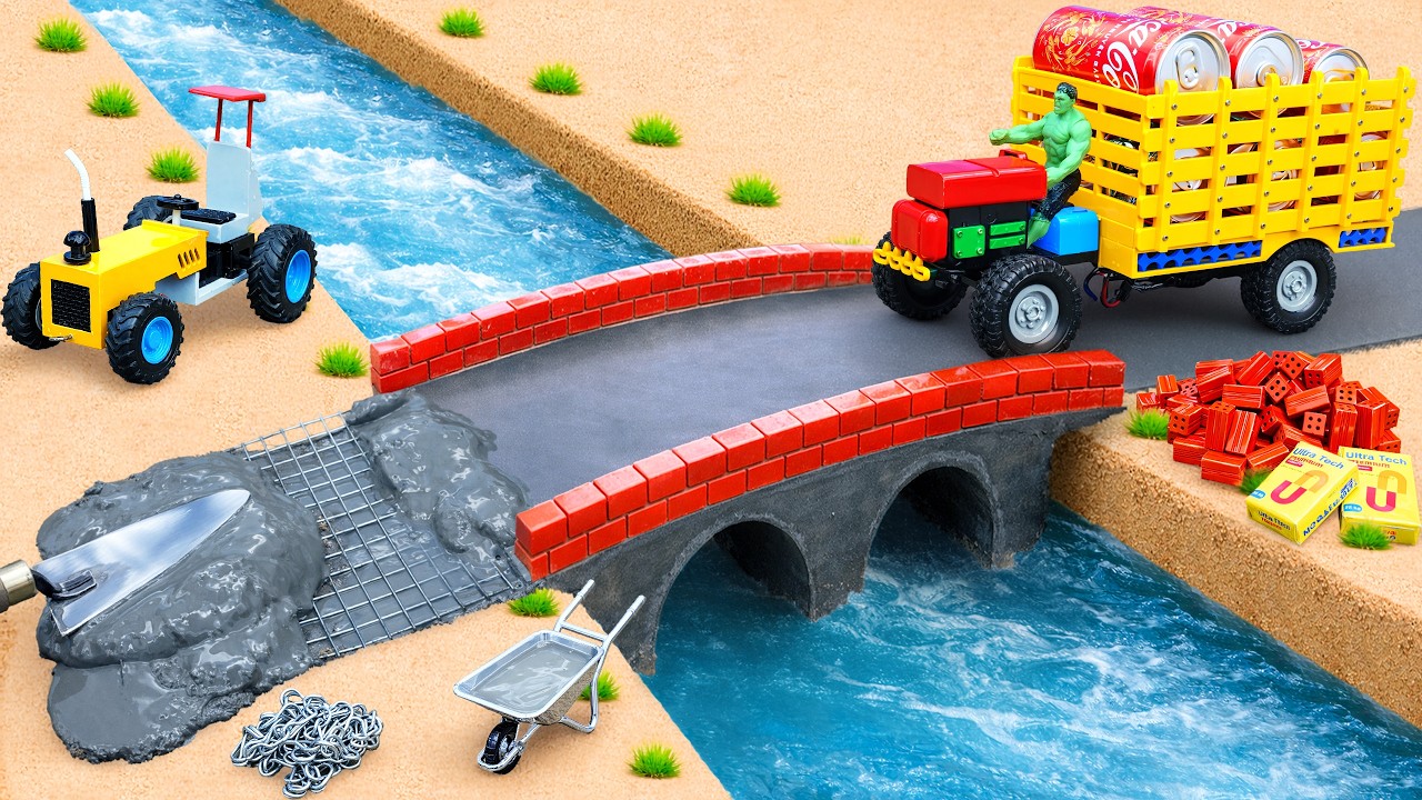 diy mini truck an excavator making home pipe bridge science project@DIYTractorKings