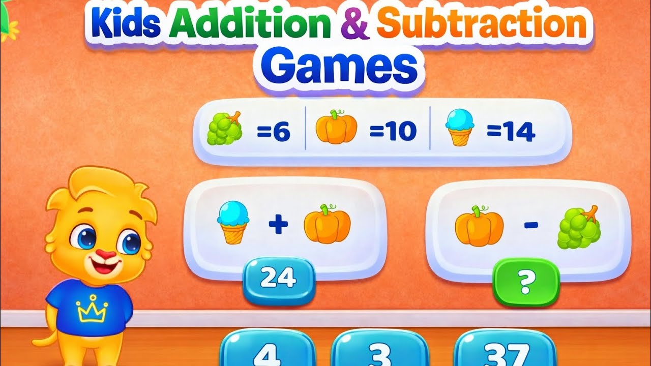 Addition and Subtraction for Kids 🧮 | Easy Math Games