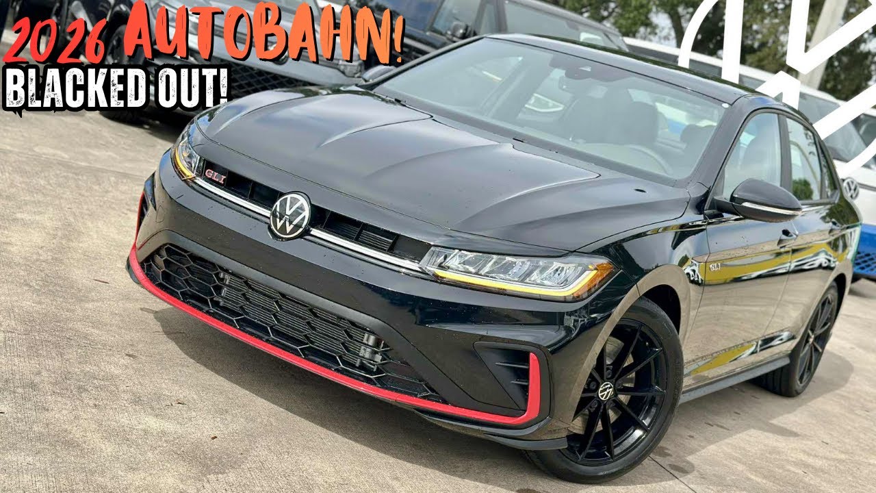 VW Jetta GLI Autobahn 2026 года выпуска с черным пакетом, громким выхлопом и спортивным кожаным с...