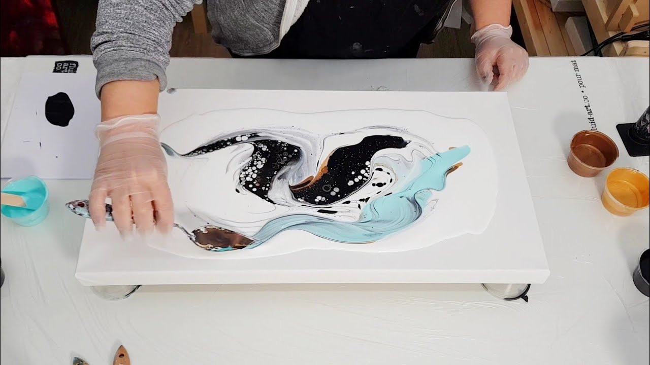 The DEPTH! 😍 FUN Fluid Art Swipe Technique! Acrylic Pour Painting - Abstract Fluid Art