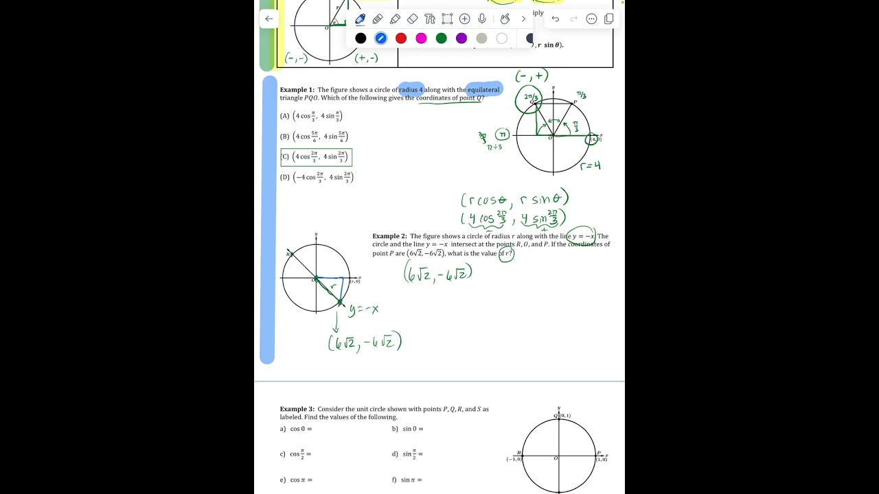 APPC 3.3 Day 1 Coordinates as (cos, sin)