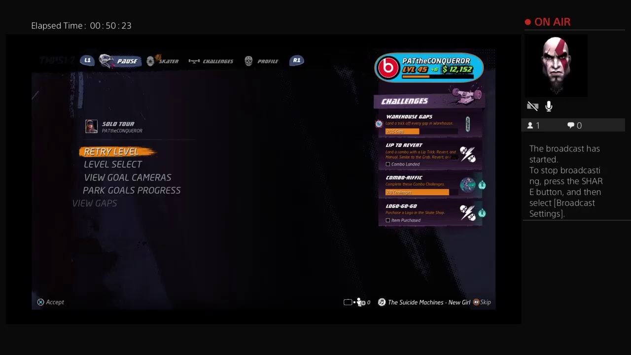 Tony hawk 1+2 game 2 live