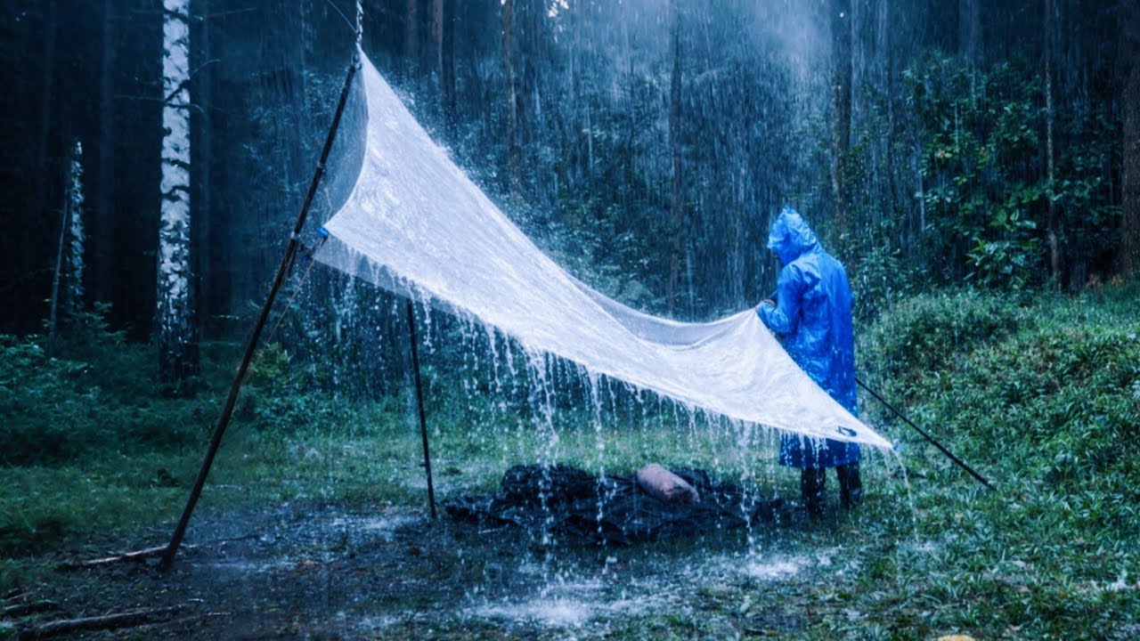 The Tent Almost Flooded! Solo Camping in Heavy Rain