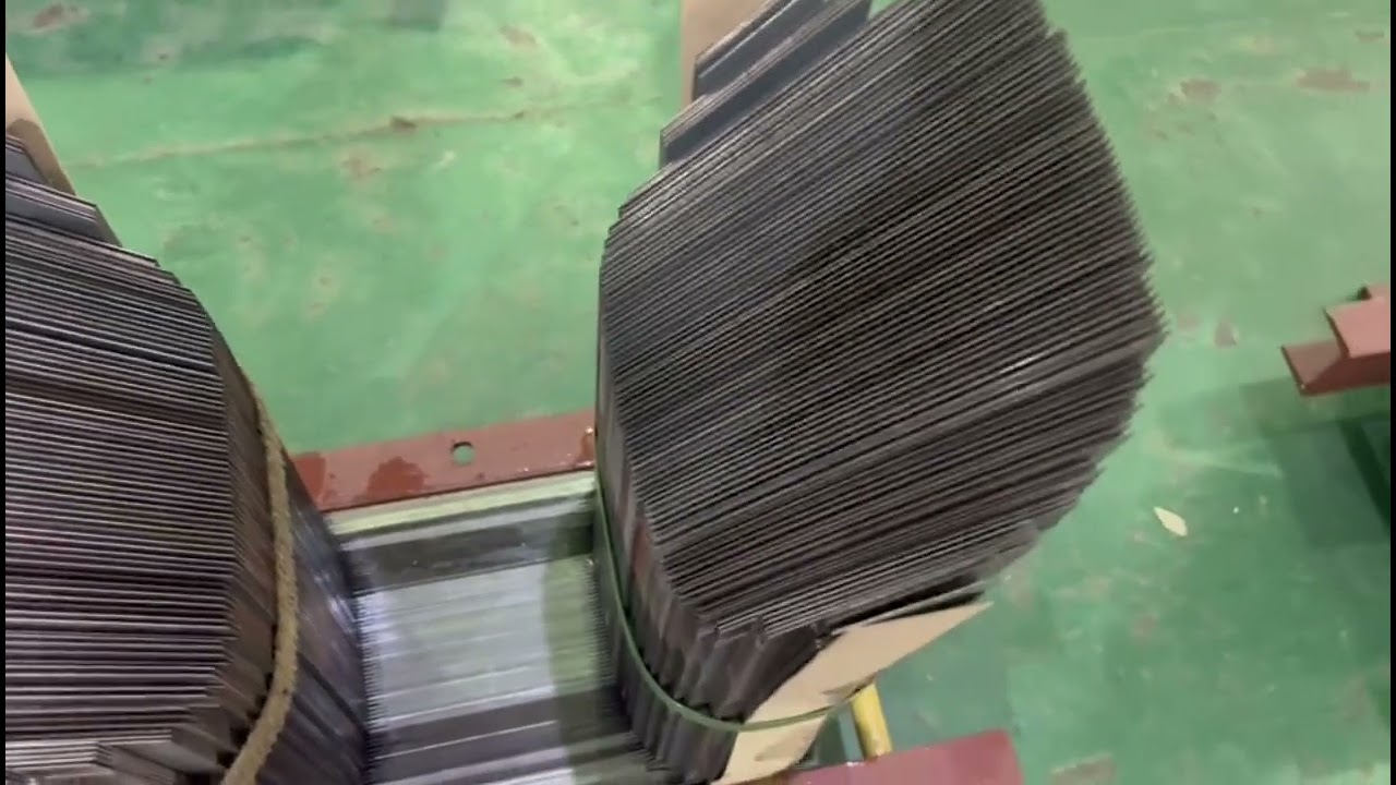 Silicon steel sheets are assembled into transformer core