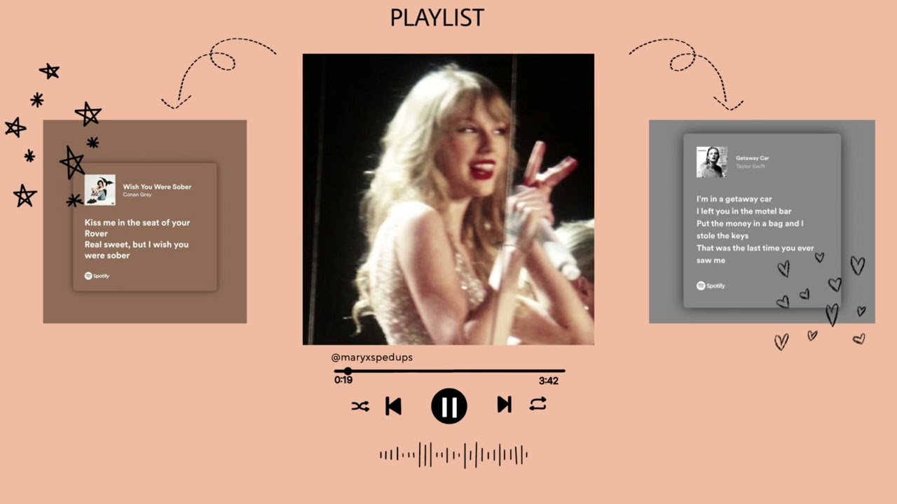Wish You Were Sober x Getaway Car | sped up | Conan Gray x Taylor swift mashup