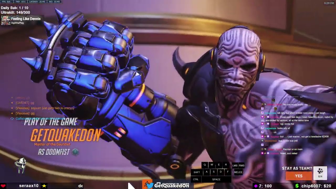 POTG! Doomfist OP! Rollouts Doomfist God GetQuakedOn - OVERWATCH 2 SEASON 10