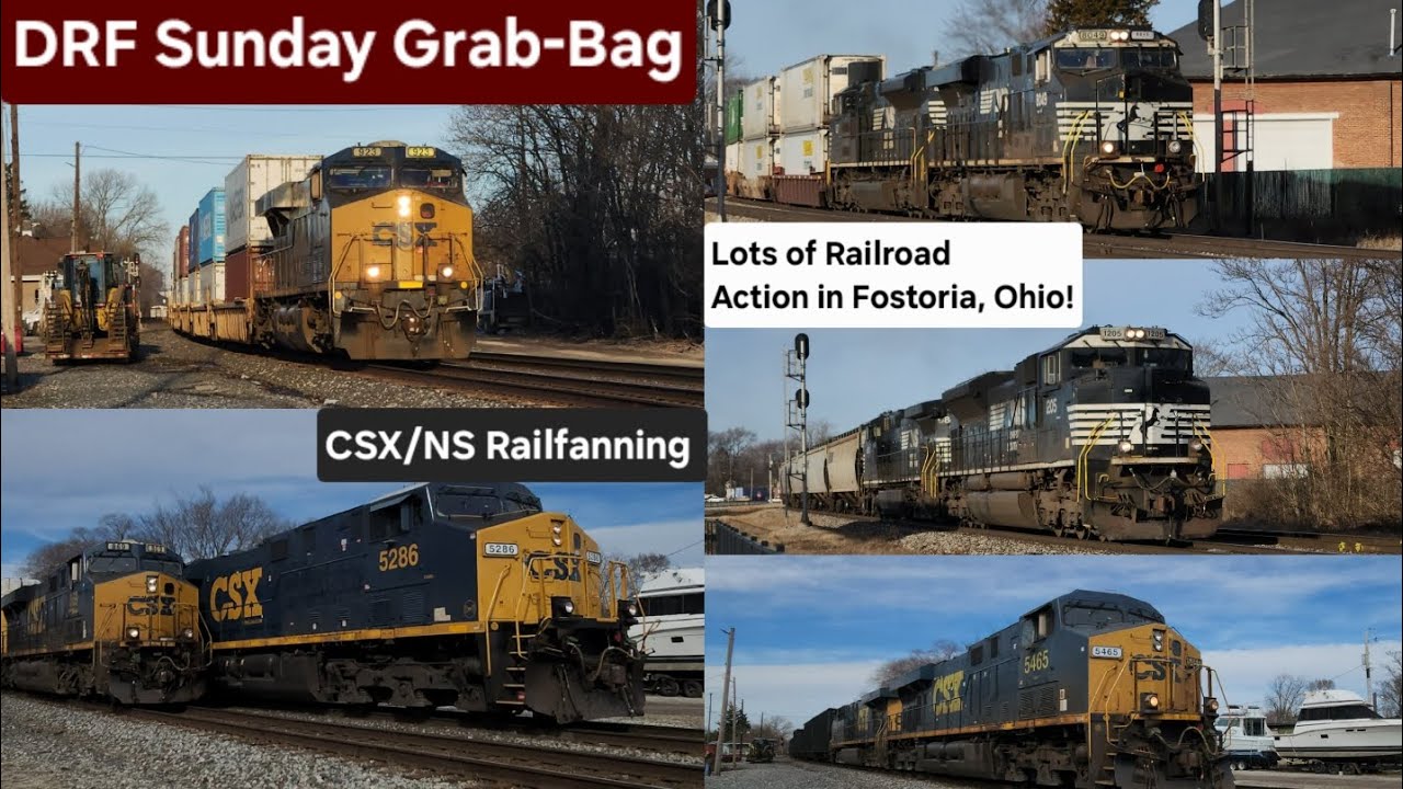 DRF Sunday Grab-Bag Part 1/2. Fostoria Railfanning With a Friend and CSX/NS Railfan Action and More!