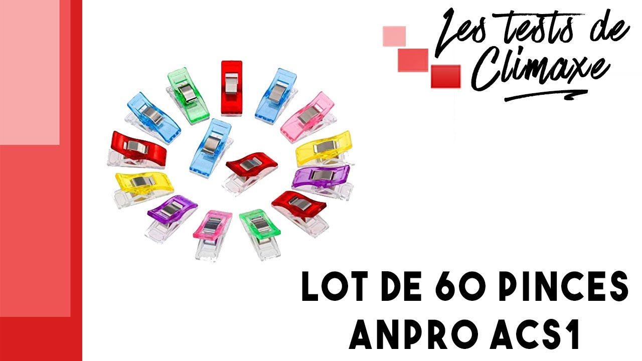 Test d'un lot de 60 pinces multicolores Anpro ACS1