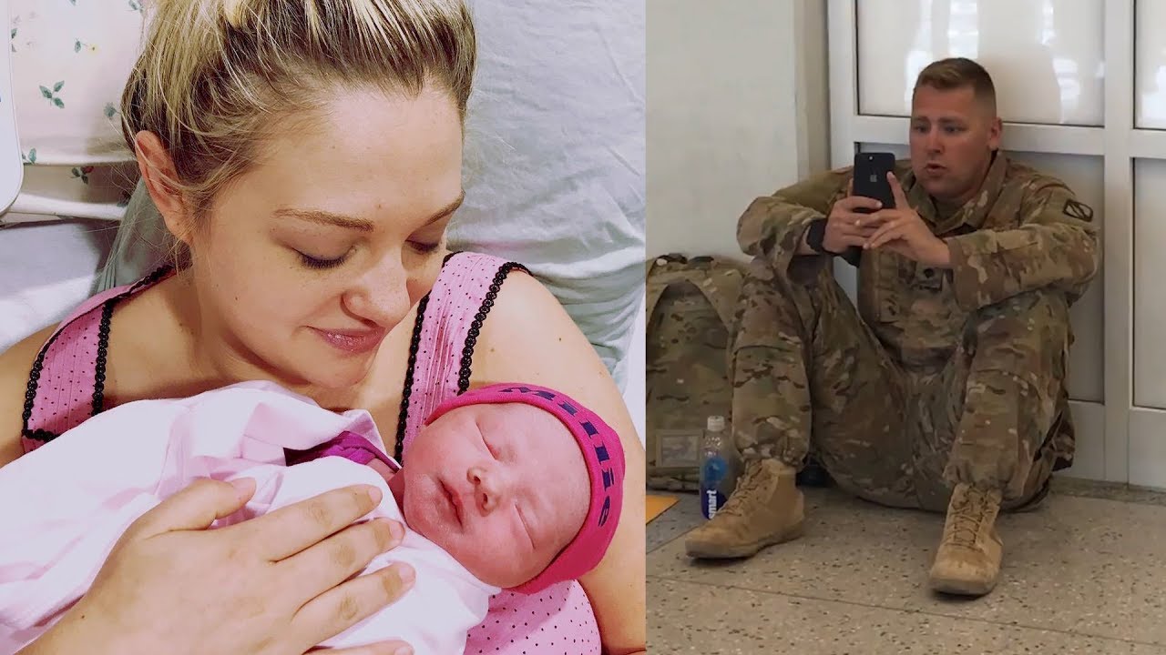 Military Dad Shocked Watching Daughter's Birth Over FaceTime From Airport