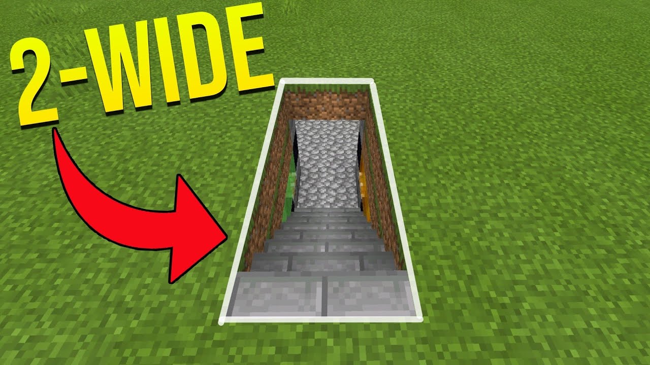 How To Build An EASY 2-Wide Hidden Staircase In Minecraft Bedrock!