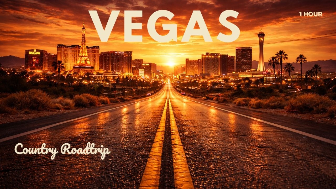 Vegas Neon Nights – Roadtrip Episode 1 | 1 Hour Country Drive Instrumental
