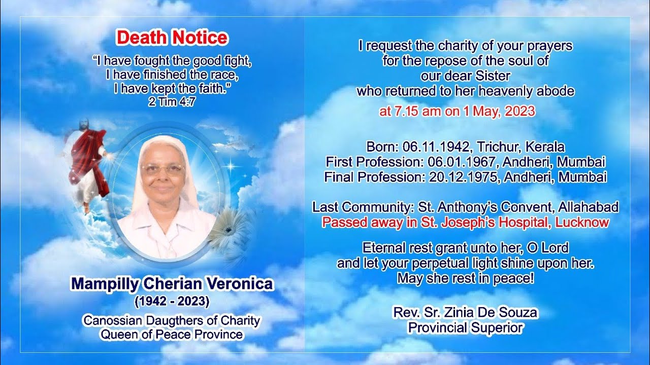 Burial Ceremony of Sr. Dr. Veronica Mampilly l Christian Cemetery Nishadganj, Lucknow