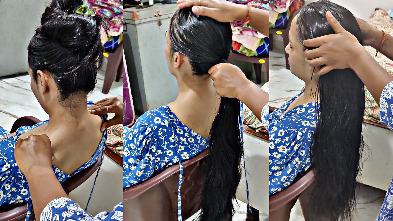 Rapunzel Anisha Heavy Oiling&Massage(Real Sound)| Sensual Long Hair Massage | Oily Hairplay