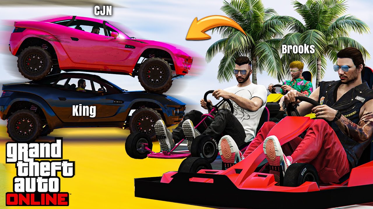 GTA 5 : TRYING TO TEACH KING BRO ON HOW TO PLAY STUNT RACE!