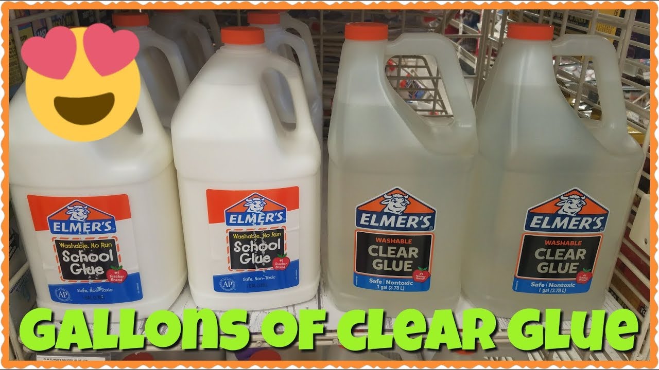 WE FOUND GALLONS OF ELMER'S CLEAR GLUE SHOPPING FOR SLIME SUPPLIES