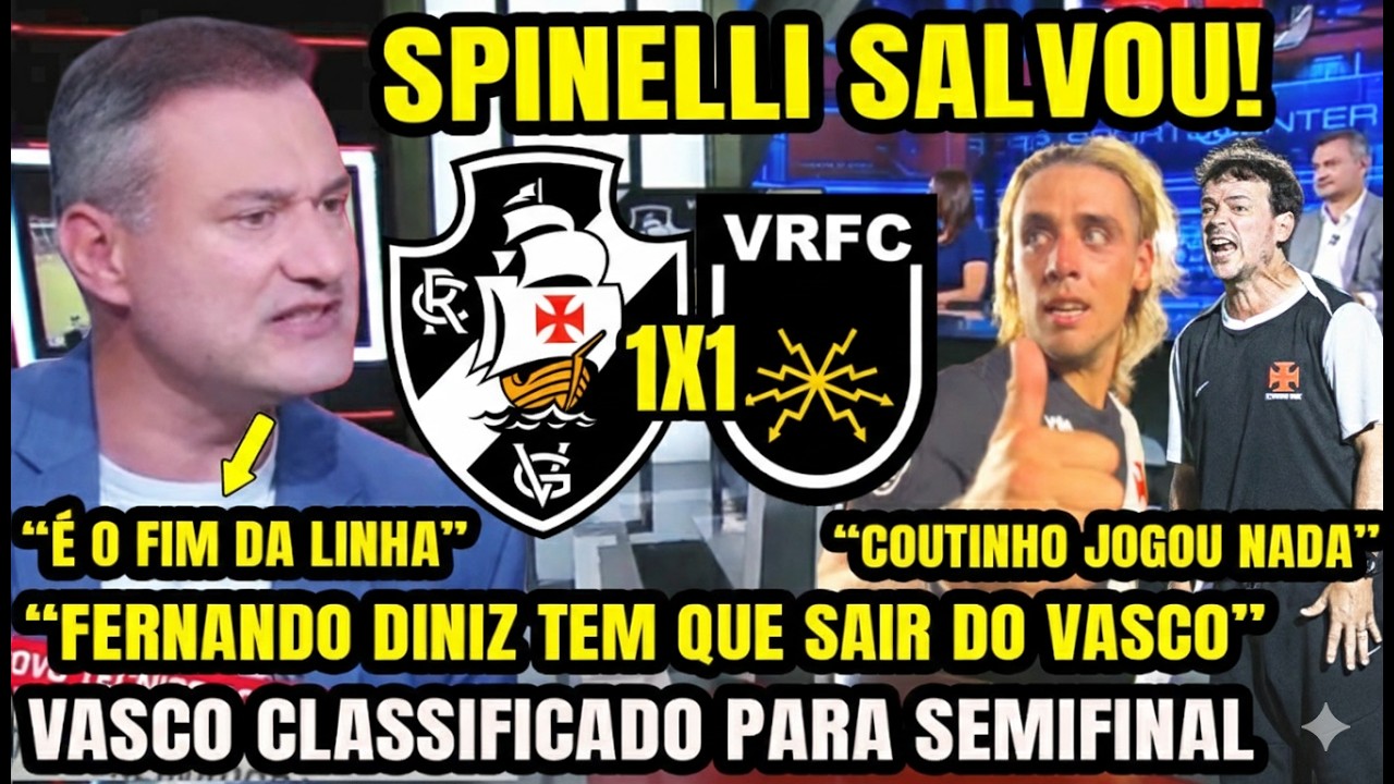 SPINELLI SALVA E VASCO CLASSIFICA NOS PÊNALTIS! 🚨 FERNANDO DINIZ SOB VAIAS E IMPRENSA PEDE DEMISSÃO!