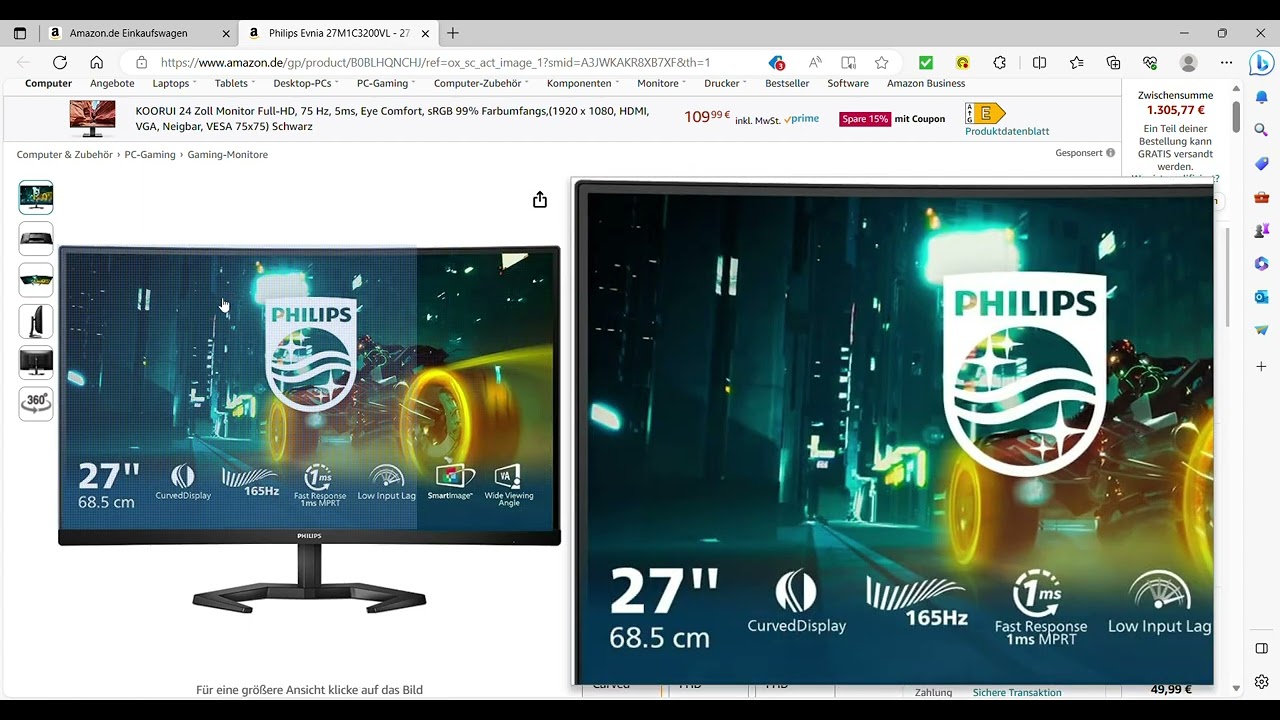 Gaming Monitor (Video 1300 Euro Gaming setup) 