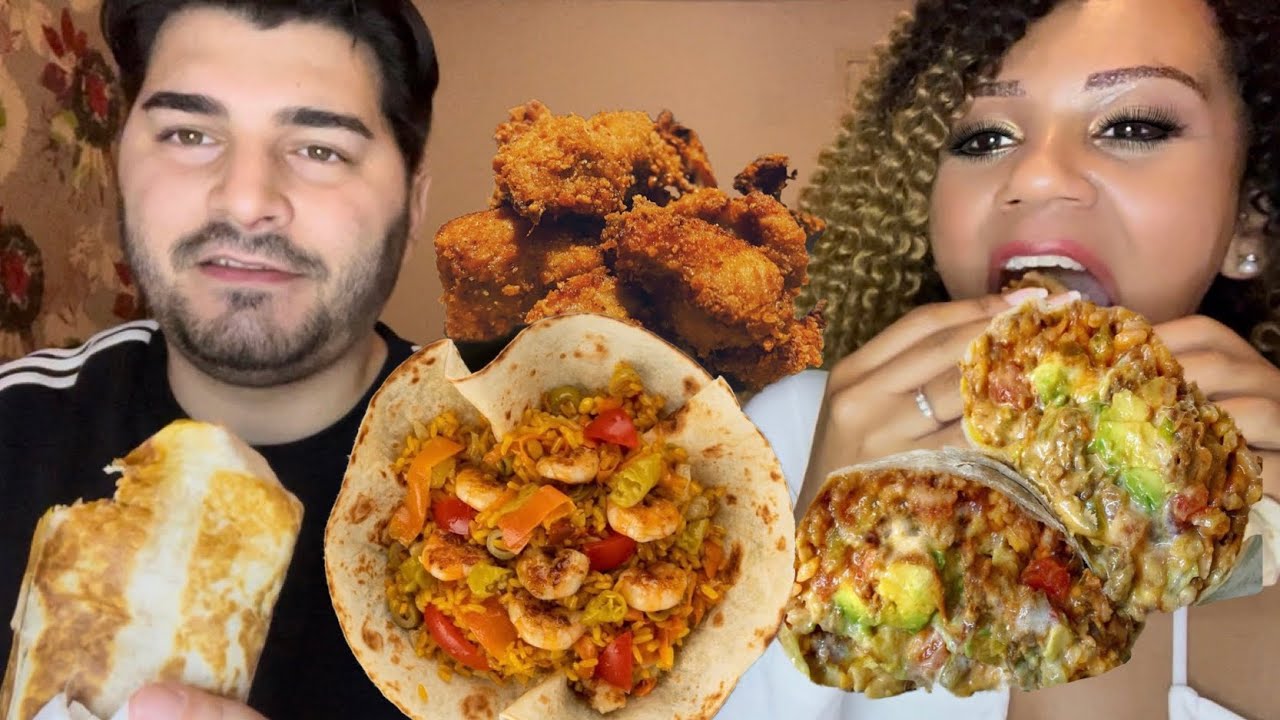 MUKBANG ITA: BURRITOS XXL e POLLO FRITTO🌯🍗 EATING SHOW *ABBUFFATA EPICA!