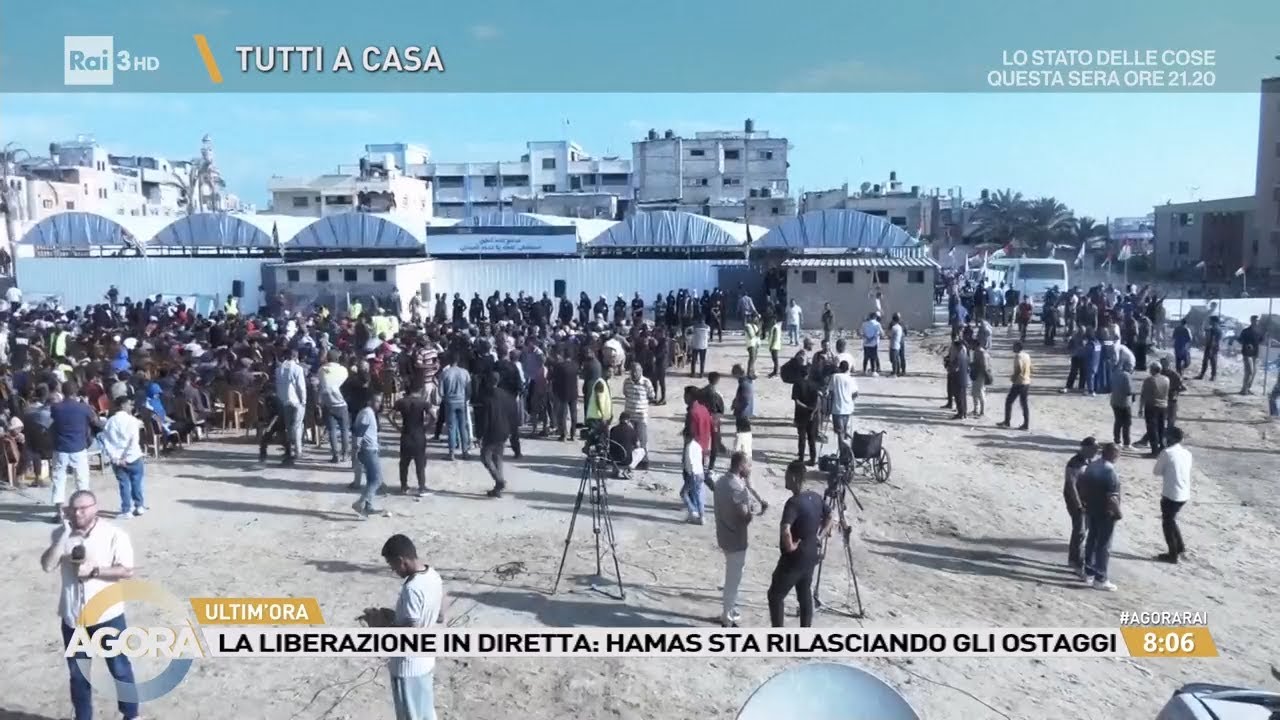Hamas ha rilasciato i primi 7 ostaggi, la liberazione in diretta - Agorà 13/10/2025