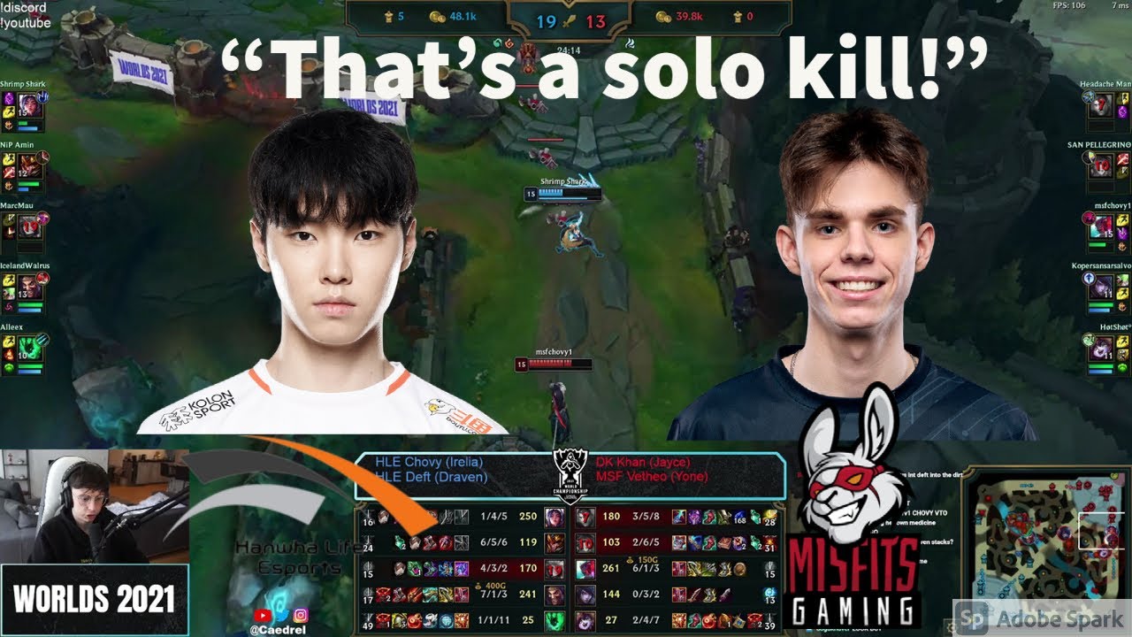 Caedrel Reacts To MSF Vetheo Solo Killing HLE Chovy!!