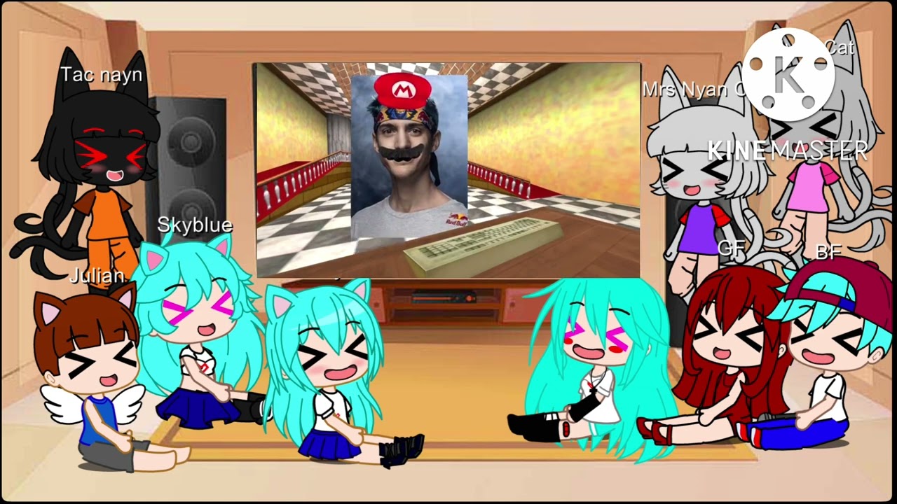 FNF and Julian react to Mario reacts Nintendo Memes 3