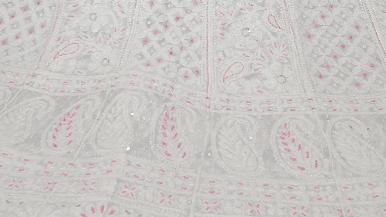 Lucknow chikan with pearl's, & sequence work Anarkali.