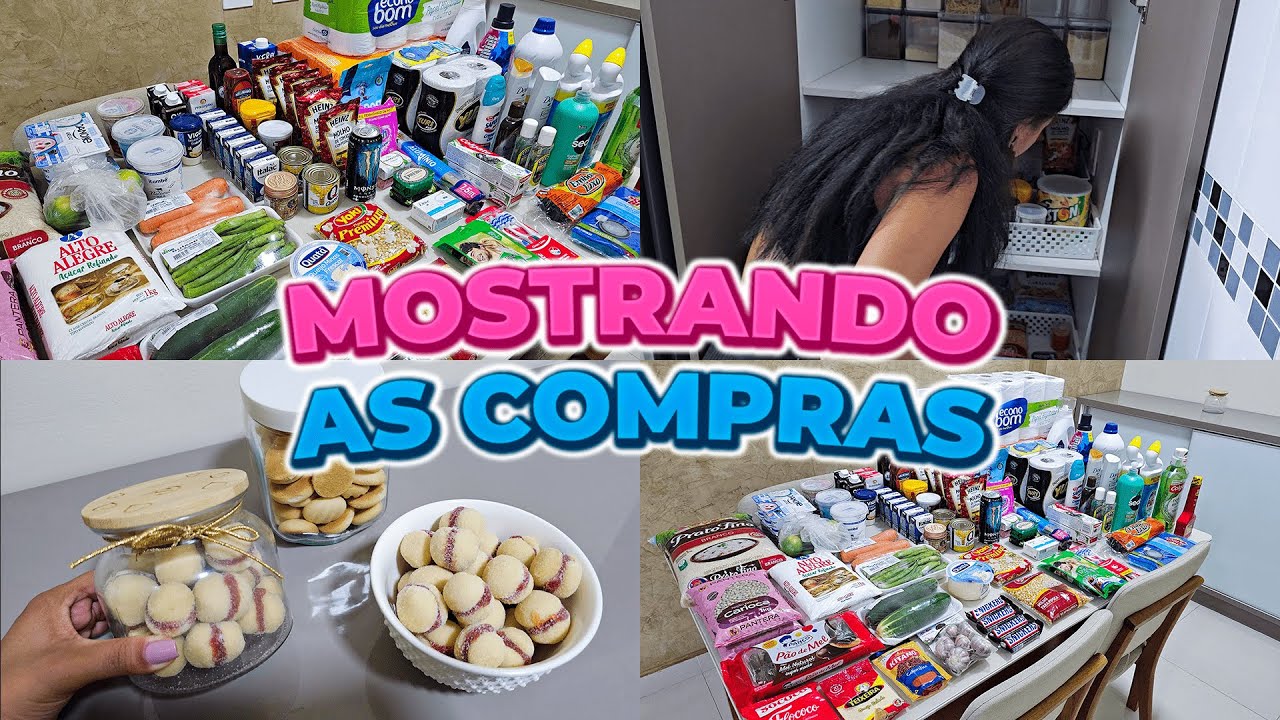 Mostrando e Organizando as Compras do Mês + Preparei Sequilhos de Leite Condensado