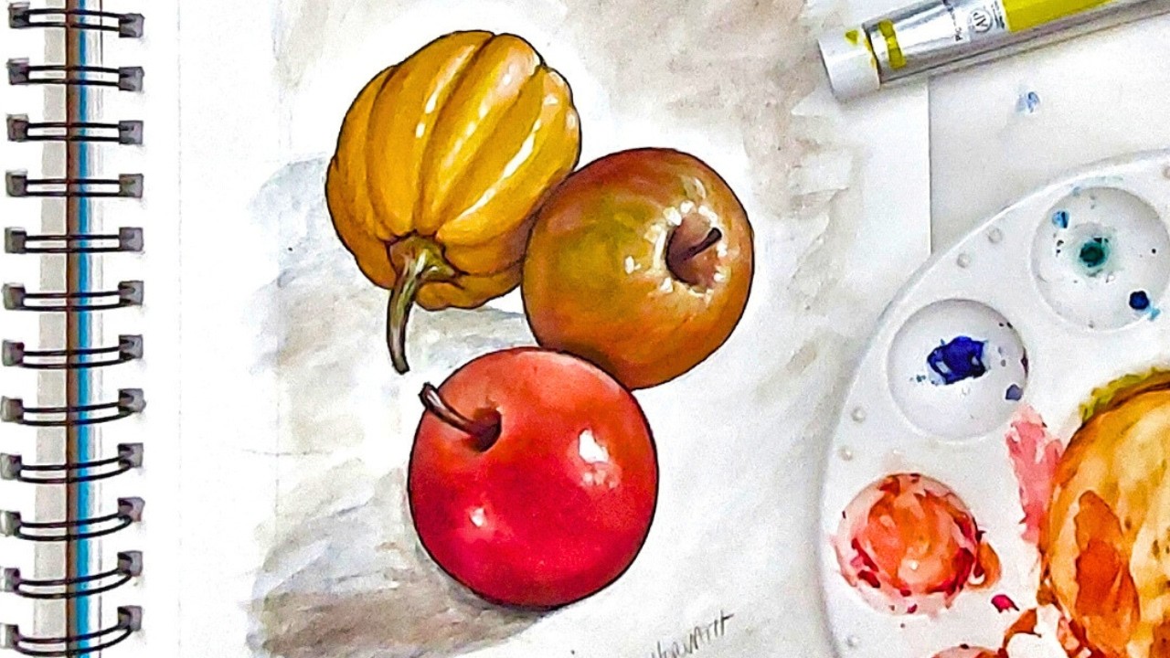 This Still Life Painting Comes to Life in Mixed Media Gouache!