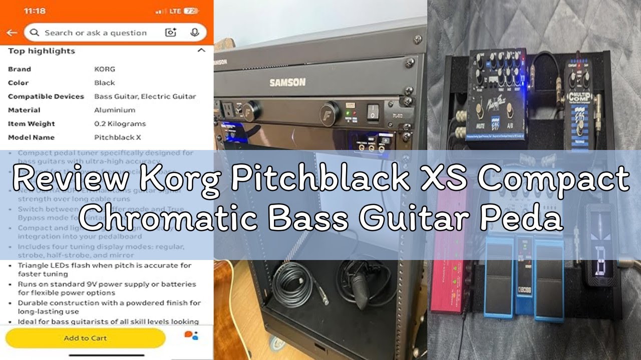 Review Korg Pitchblack XS Compact Chromatic Bass Guitar Pedal Tuner w/ Four Display Modes and High V