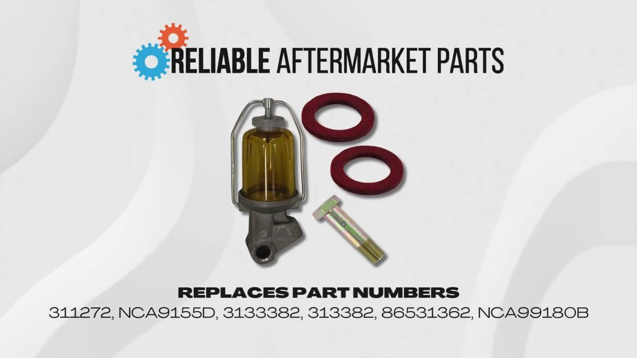 Plastic Gas Fuel Sediment Bowl, Bolt, & Washer Kit Fits Ford 600 601 700 800 801