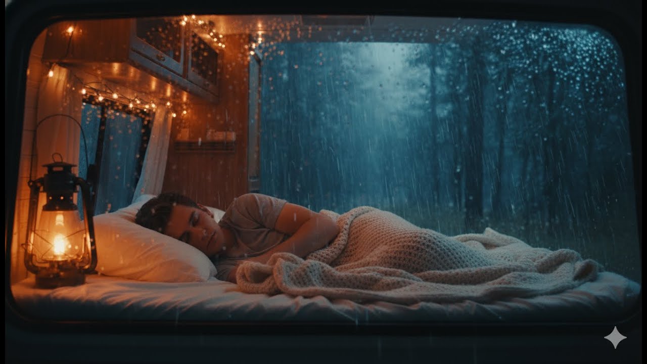 🔴 Live ✨ หลับลึกกับเสียงฝนยามค่ำ | Cozy Van Rain for Deep Sleep 😴 ไม่มีโฆษณา