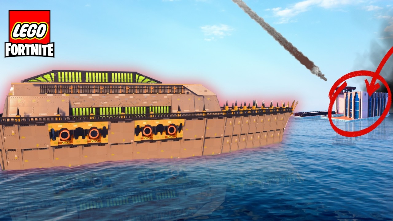 Штурмовой катер Хэллоуина против штаб-квартиры супергероев в LEGO Fortnite