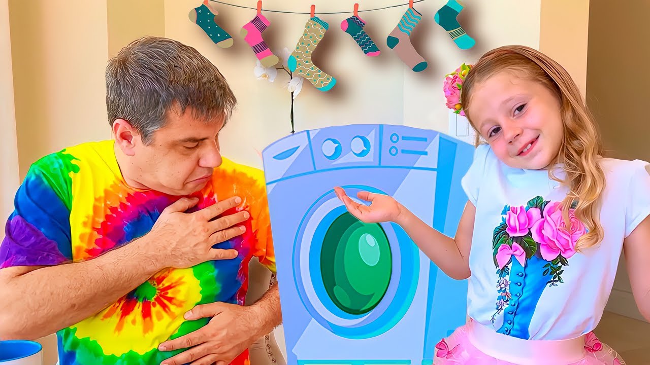 Nastya wants to be a good daughter for Dad and celebrate Father's Day
