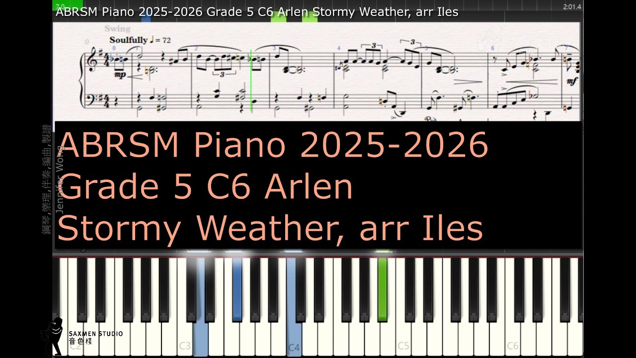 ABRSM Piano 2025 2026 Grade 5 C6 Arlen Stormy Weather, arr Iles