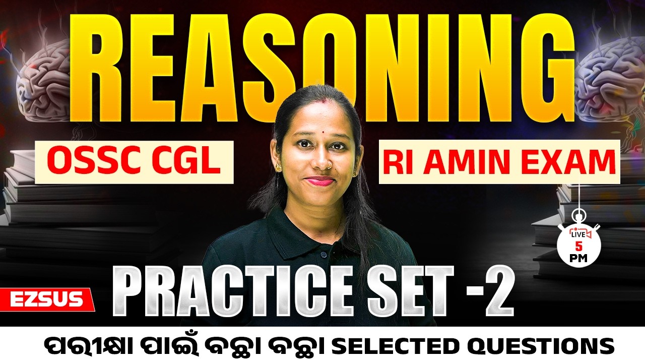OSSC CGL, RI AMIN Mains 2026 | Reasoning Class | Practice Set #1 By Susmita Mam