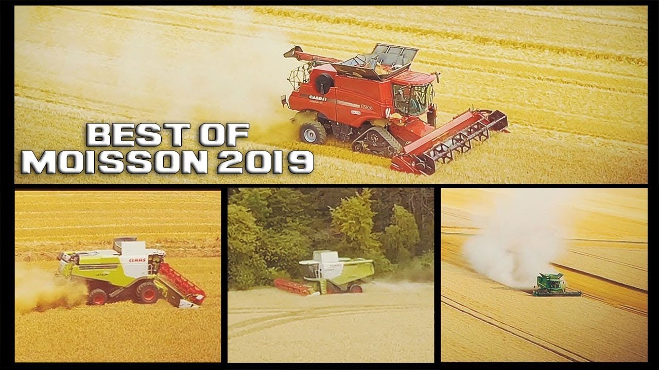 Best Of Moisson 2019 - Case IH Axial 7230 - Claas Lexion 750 Montana & 650 - John Deere S780i
