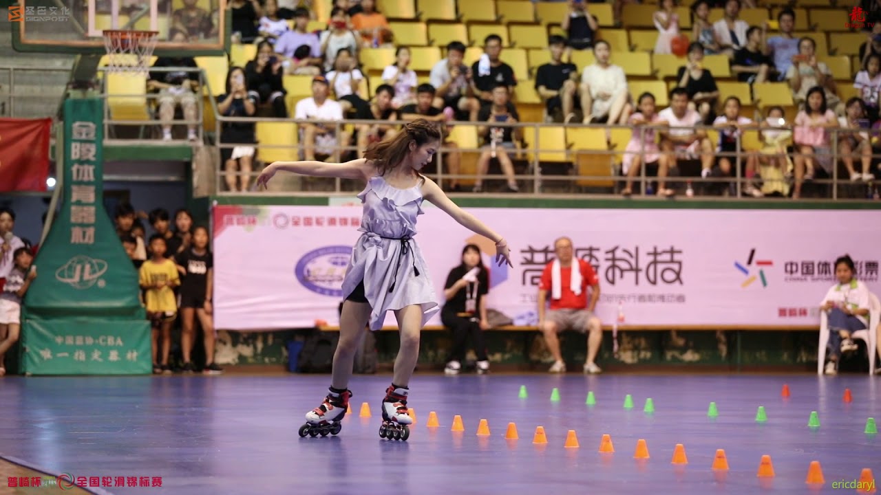 2019 NRG，Senior Female Classic Slalom，1st，Su Fei Qian，2019 丽水 全国轮滑锦标赛 成女花桩 1st 苏菲浅
