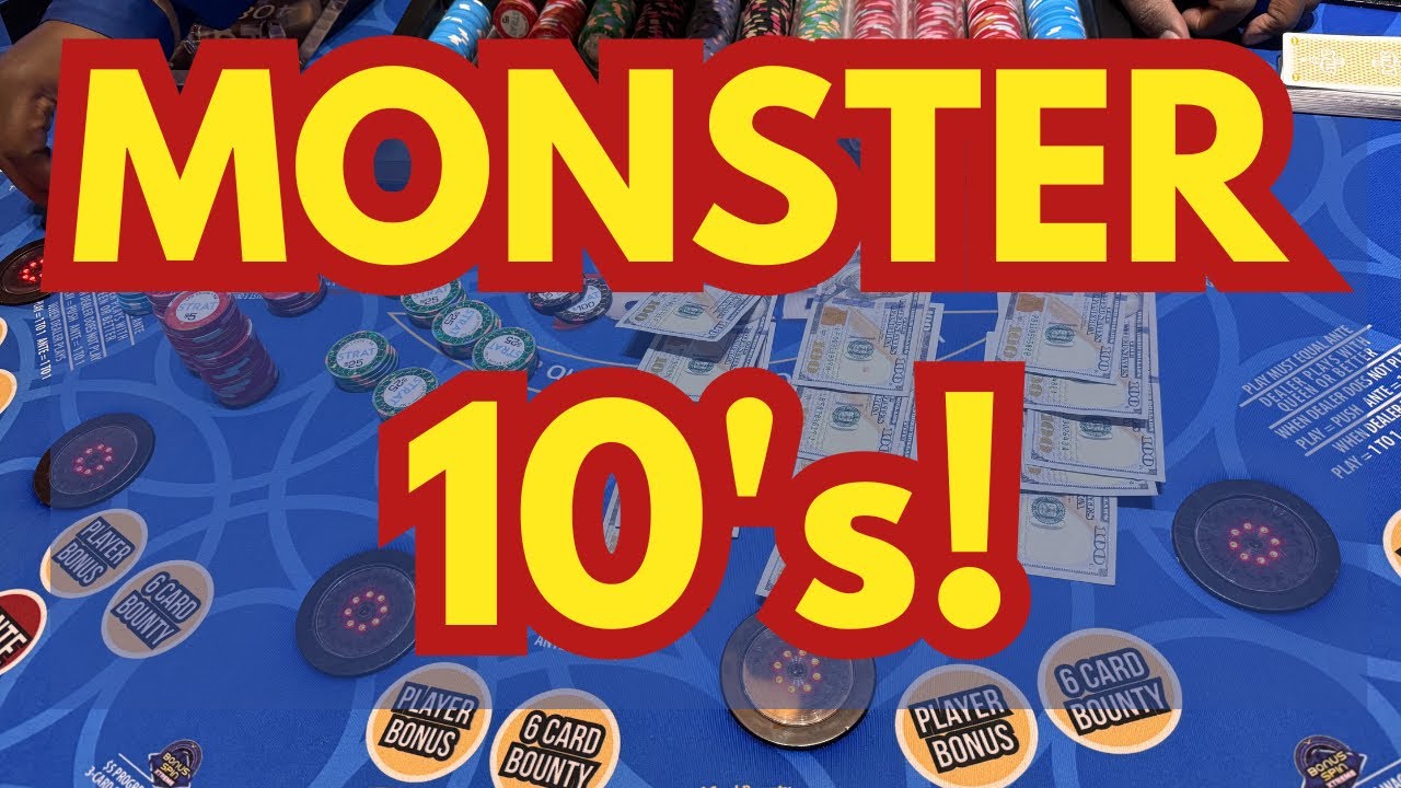 MONSTER 10’S!! 3 CARD POKER in LAS VEGAS! 🔥#Trips