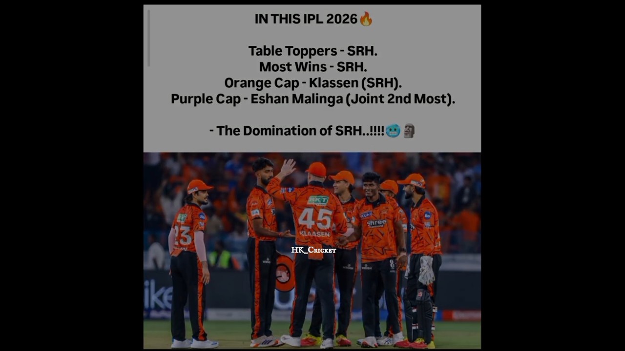 🧡 SRH DOMINATION! No. 1 in Points Table & Orange Cap! 🏆 #IPL2026 #shorts .