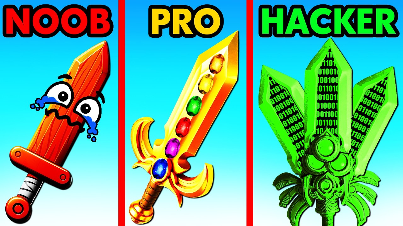 NOOB vs PRO vs HACKER SWORD SPIN