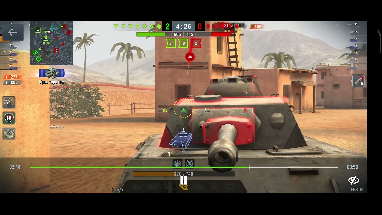 Реплей на карте золотые пески игре wot blitz с танком Mitsu 108 проверяю как он себя здесь покажет?