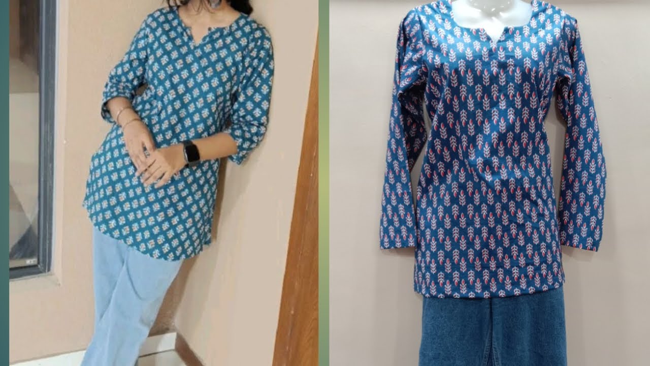 trendy short kurti cutting and stitching | kurti cutting stitching