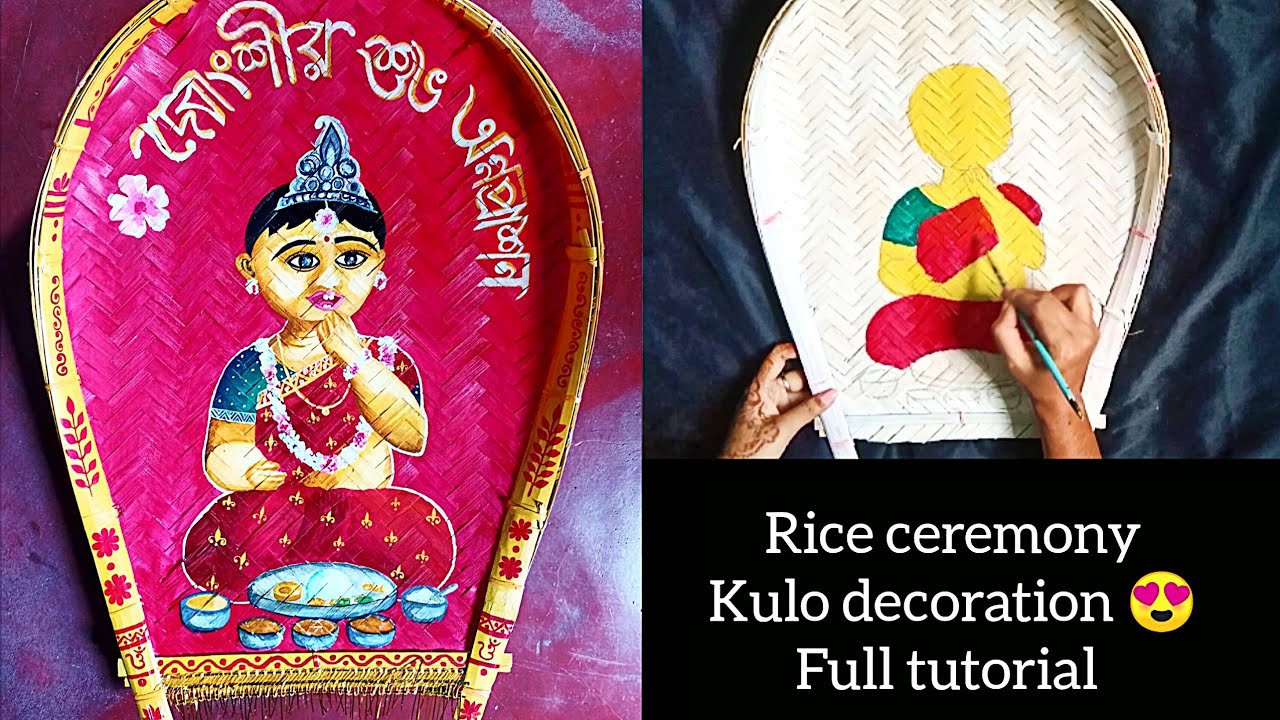 Rice ceremony kulo decoration | kulo painting for annaprashan | #kulopaint #riceceremony #trending